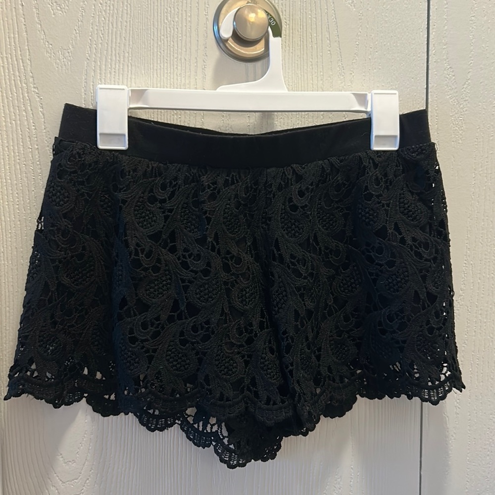 Shinestar Black Lace Shorts size M